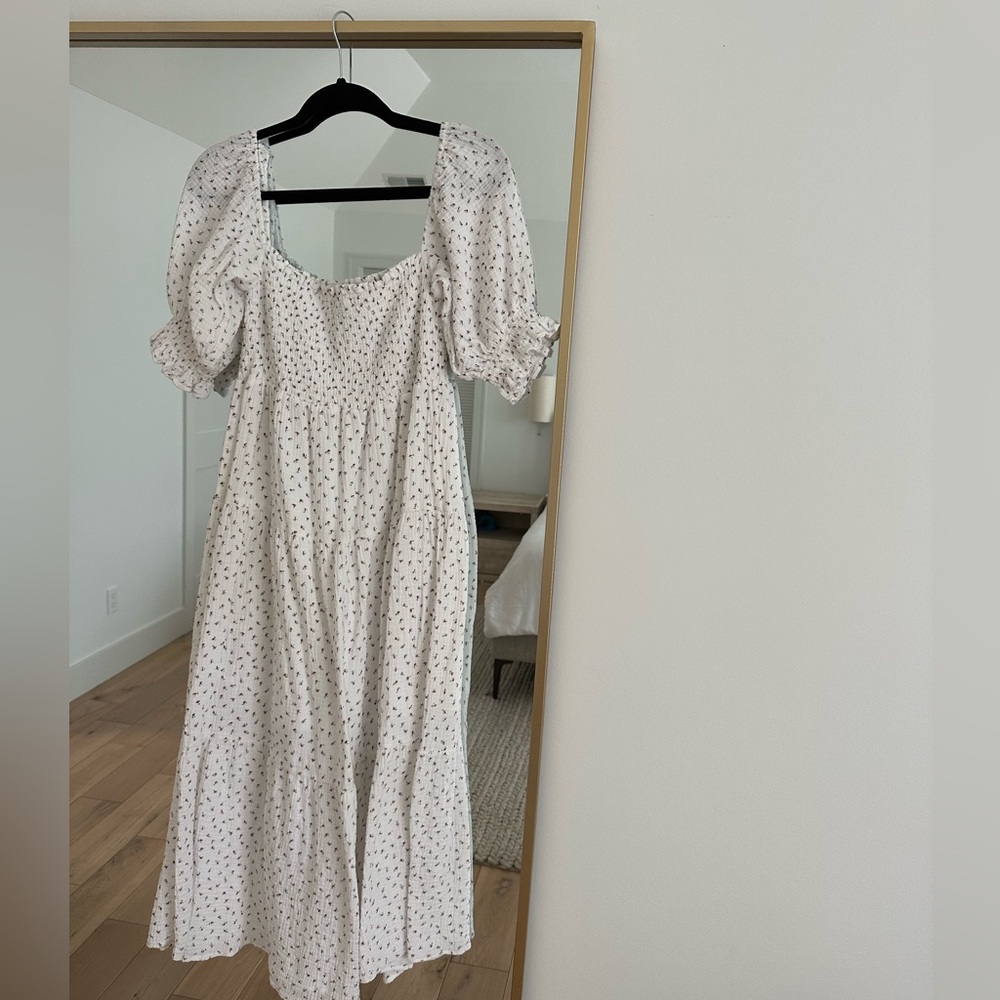 MIDI puff sleeve floral dress